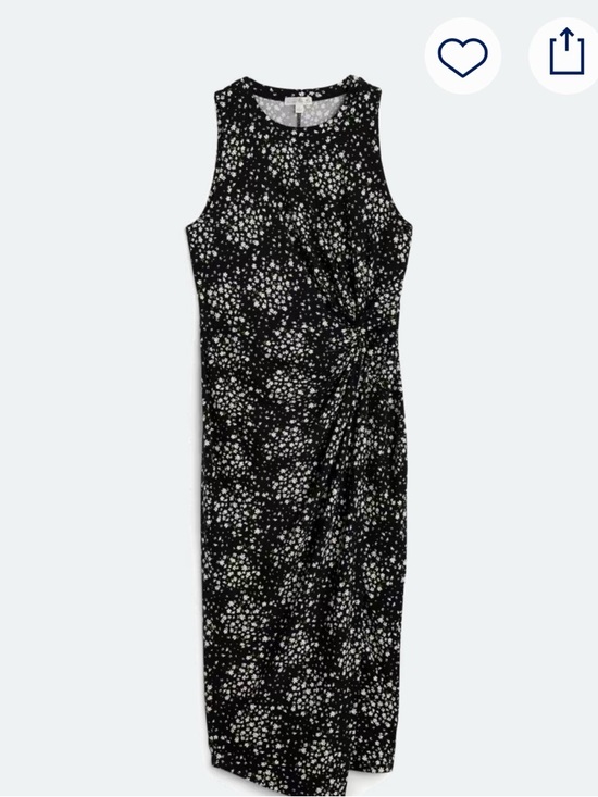 nine britton Dresses & Skirts - Floral Black & White Sleeveless Midi Dress  Size  XL